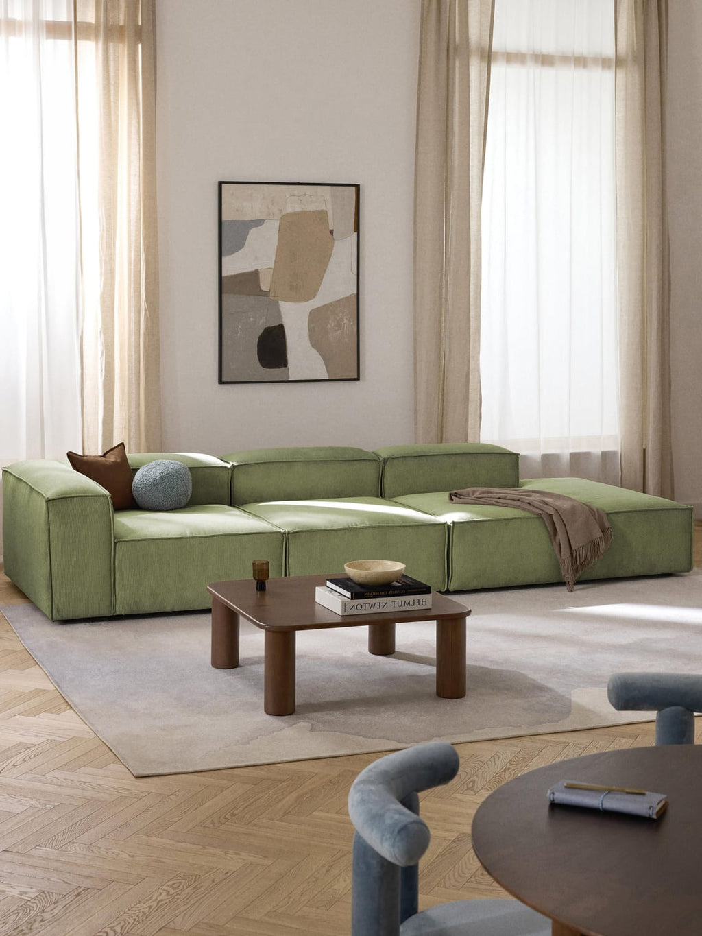 Lennon Modular XL Ottoman in Corduroy — Mushroom