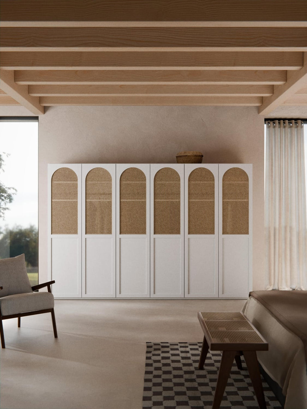 Jeanne Modular Hinged-Door Wardrobe, 300 cm Width, in several configurations