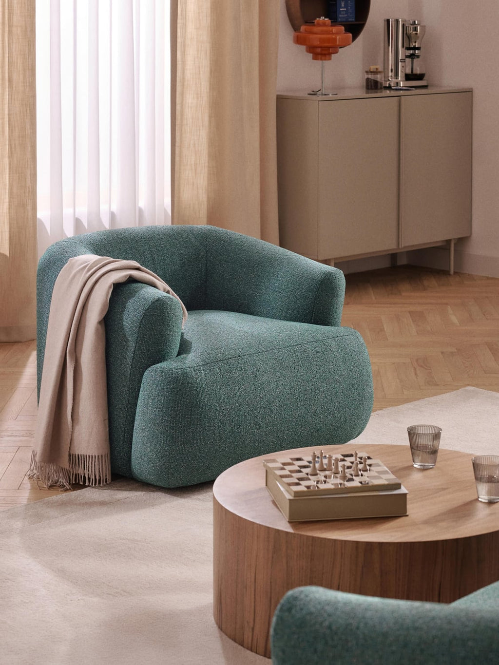 Sofia Bouclé Armchair — Dark Grey