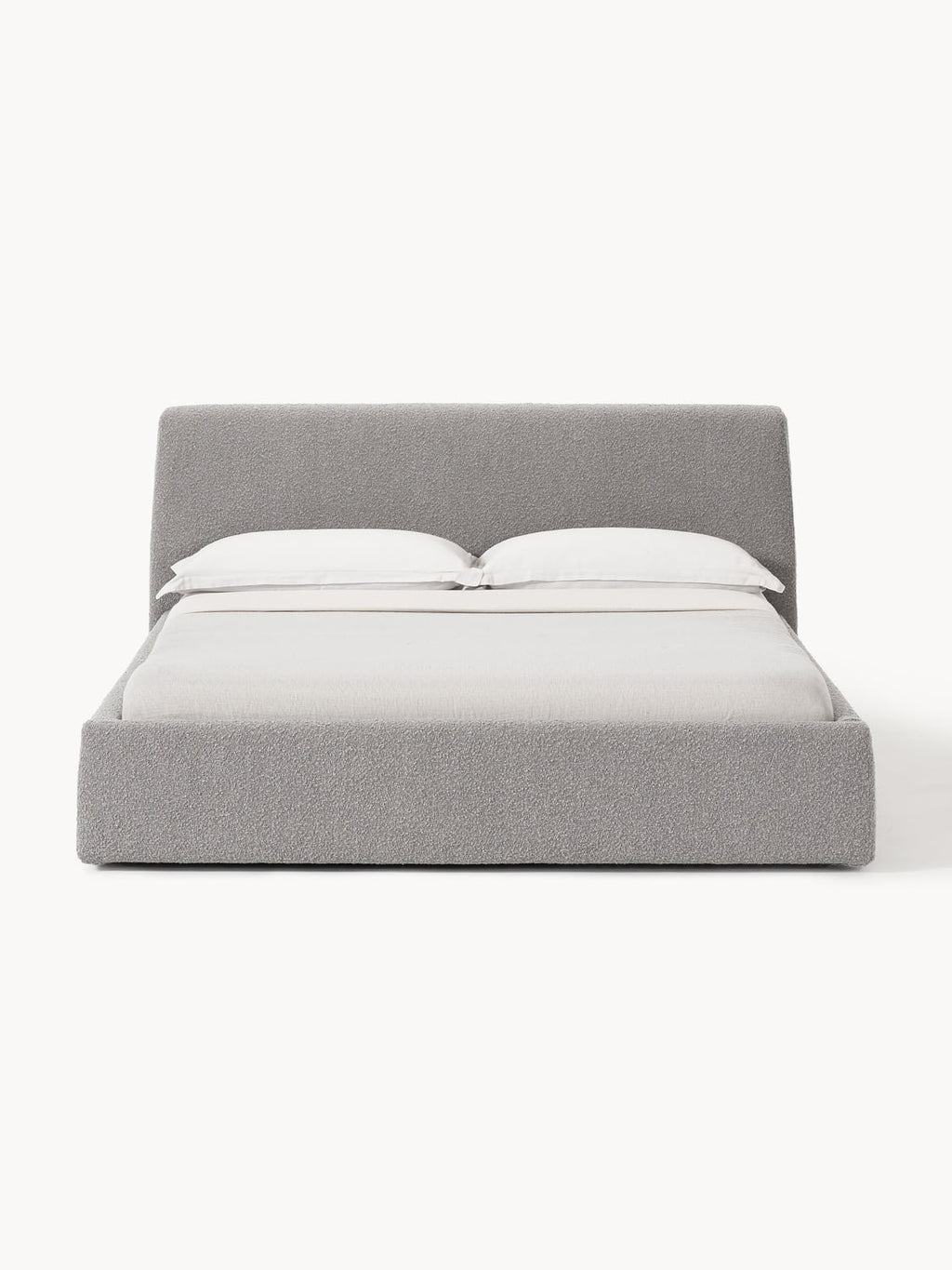 Cloud Bouclé Upholstered Bed with Storage — Oatmeal
