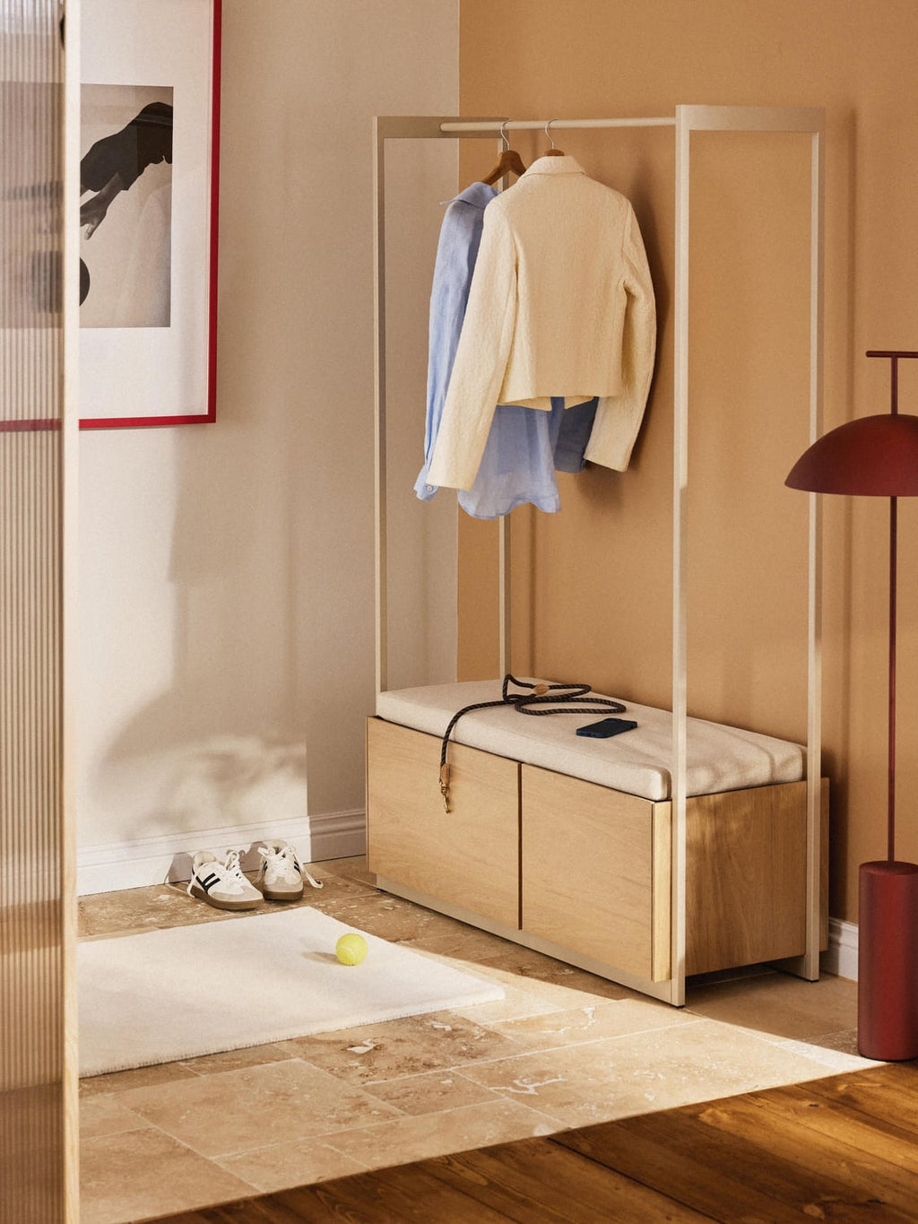 Larsen Wood-Coat Rack — Blush
