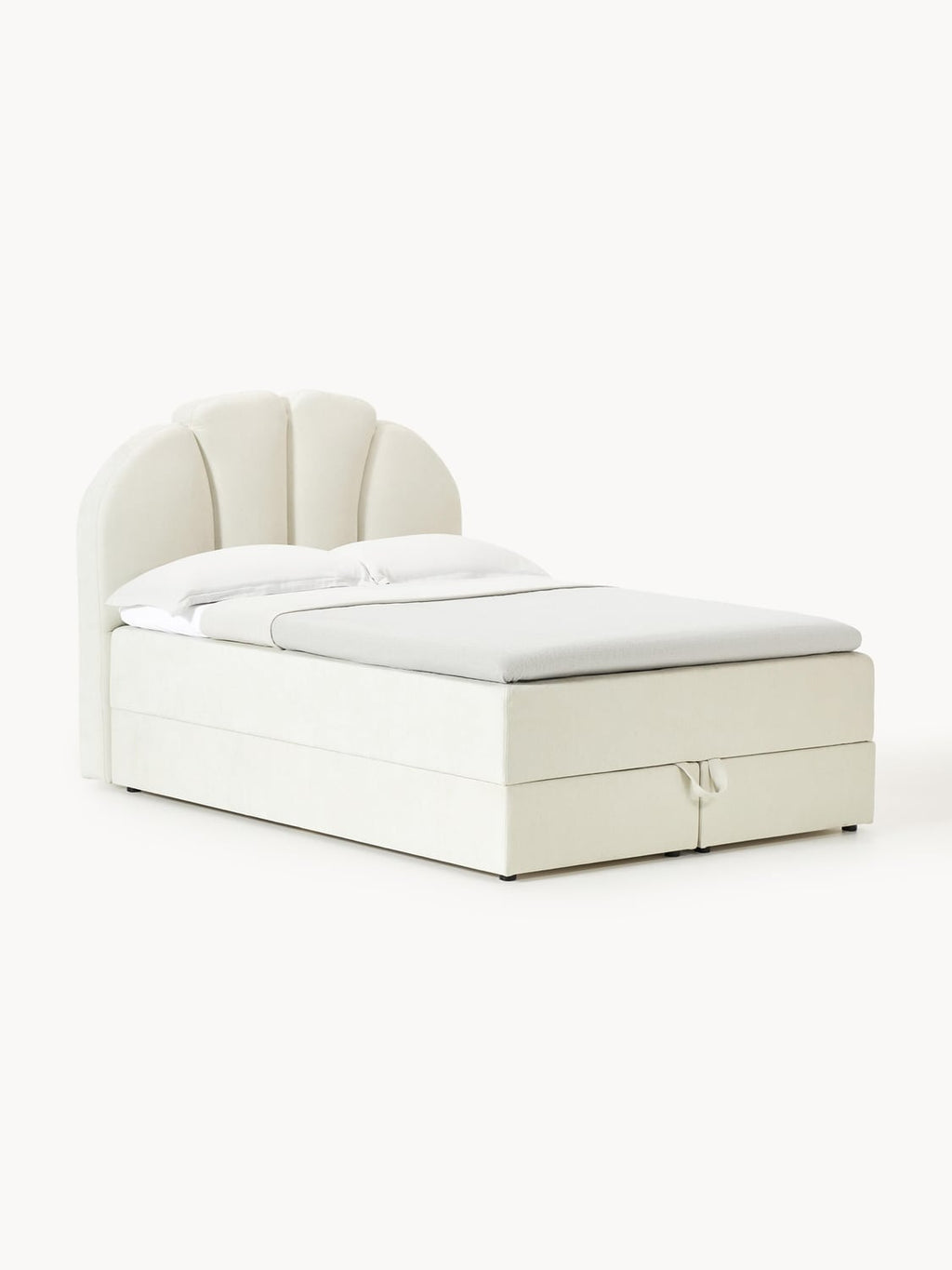 Romia Box-Spring Bed with Storage — Off-White
