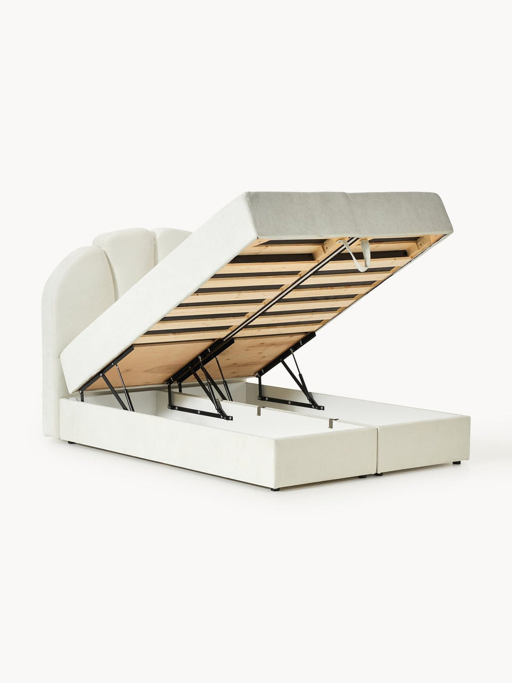 Romia Box-Spring Bed with Storage — Off-White