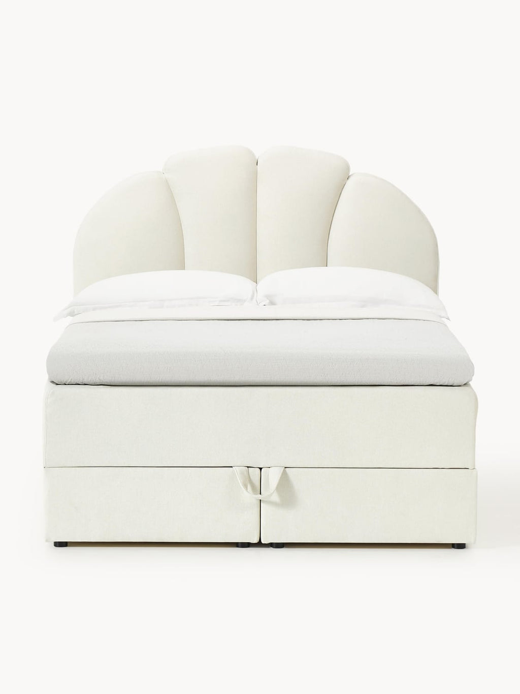 Romia Box-Spring Bed with Storage — Off-White