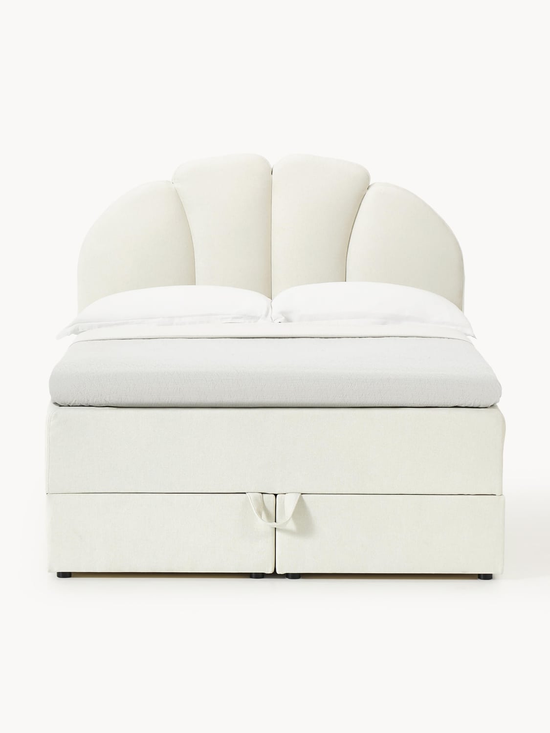 Romia Box-Spring Bed with Storage — Off-White