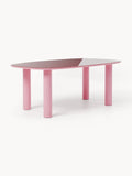 Beni Organic Dining Table with Glass Top, 200 x 110 cm — Blush