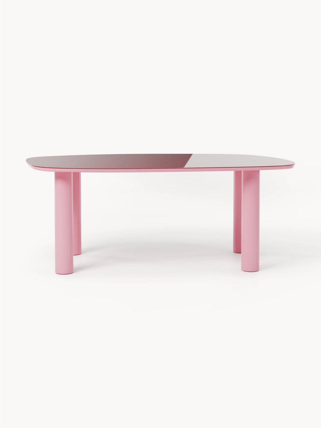 Beni Organic Dining Table with Glass Top, 200 x 110 cm — Blush