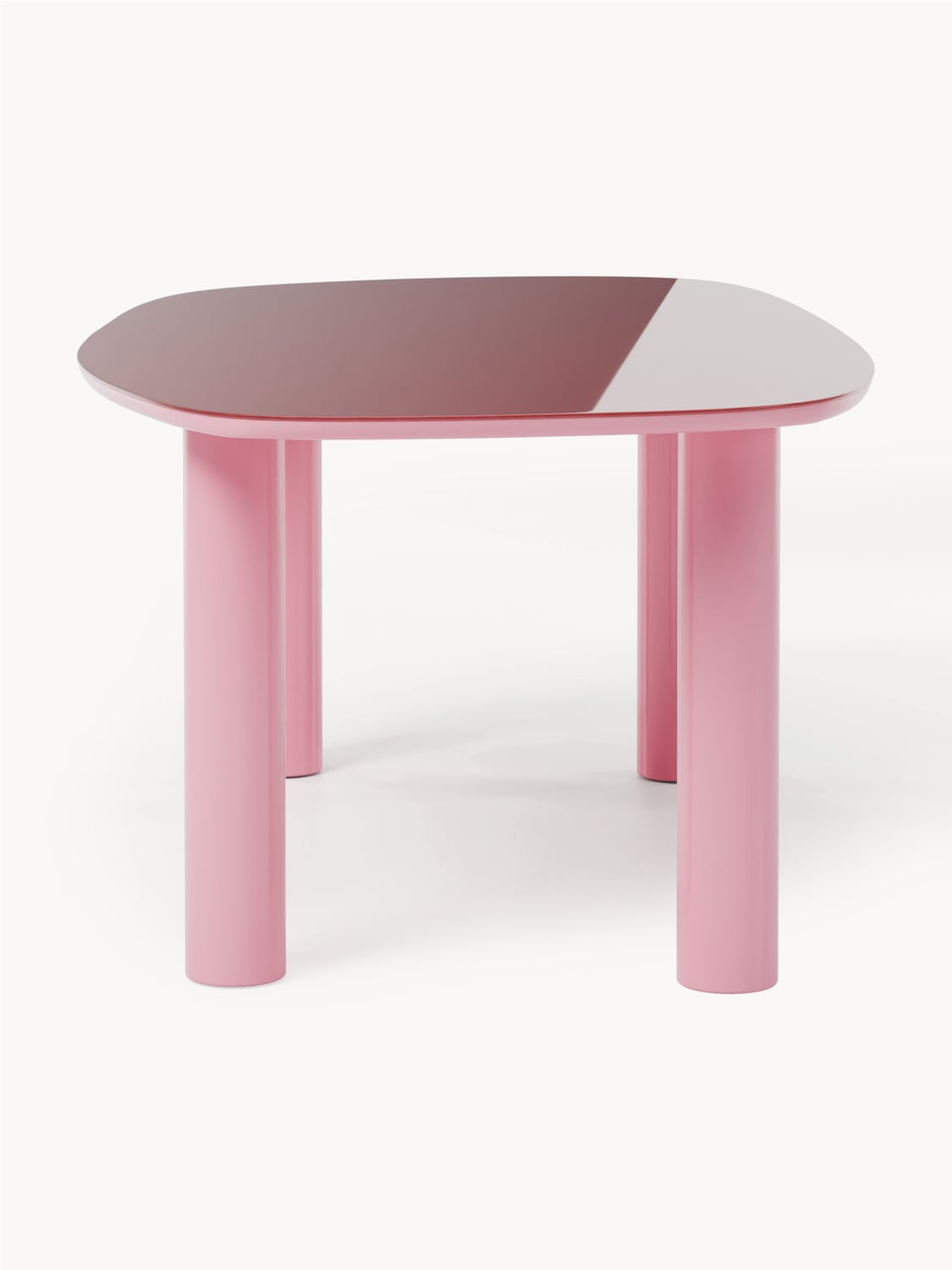 Beni Organic Dining Table with Glass Top, 200 x 110 cm — Blush