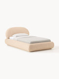 Alba Bouclé-Upholstered Single Bed — Blush