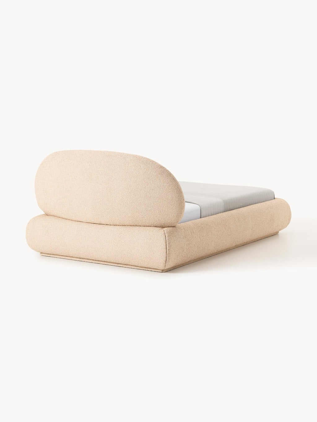Alba Bouclé-Upholstered Single Bed — Blush