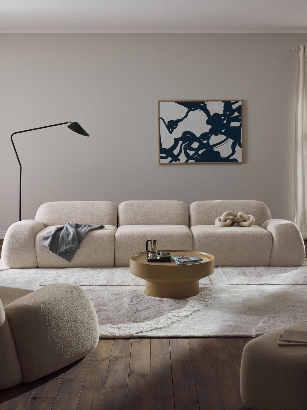 Wolke Modular Bouclé Sofa (4-seater) — Off-White