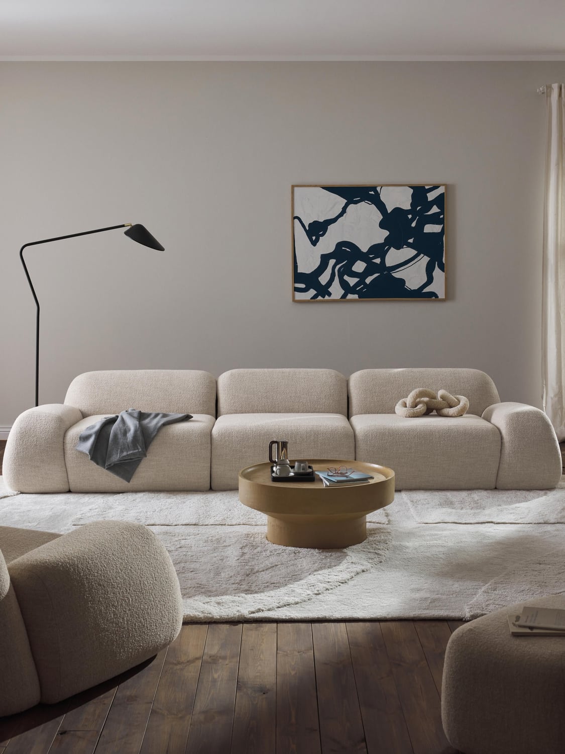 Wolke Modular Bouclé Sofa (4-seater) — Off-White