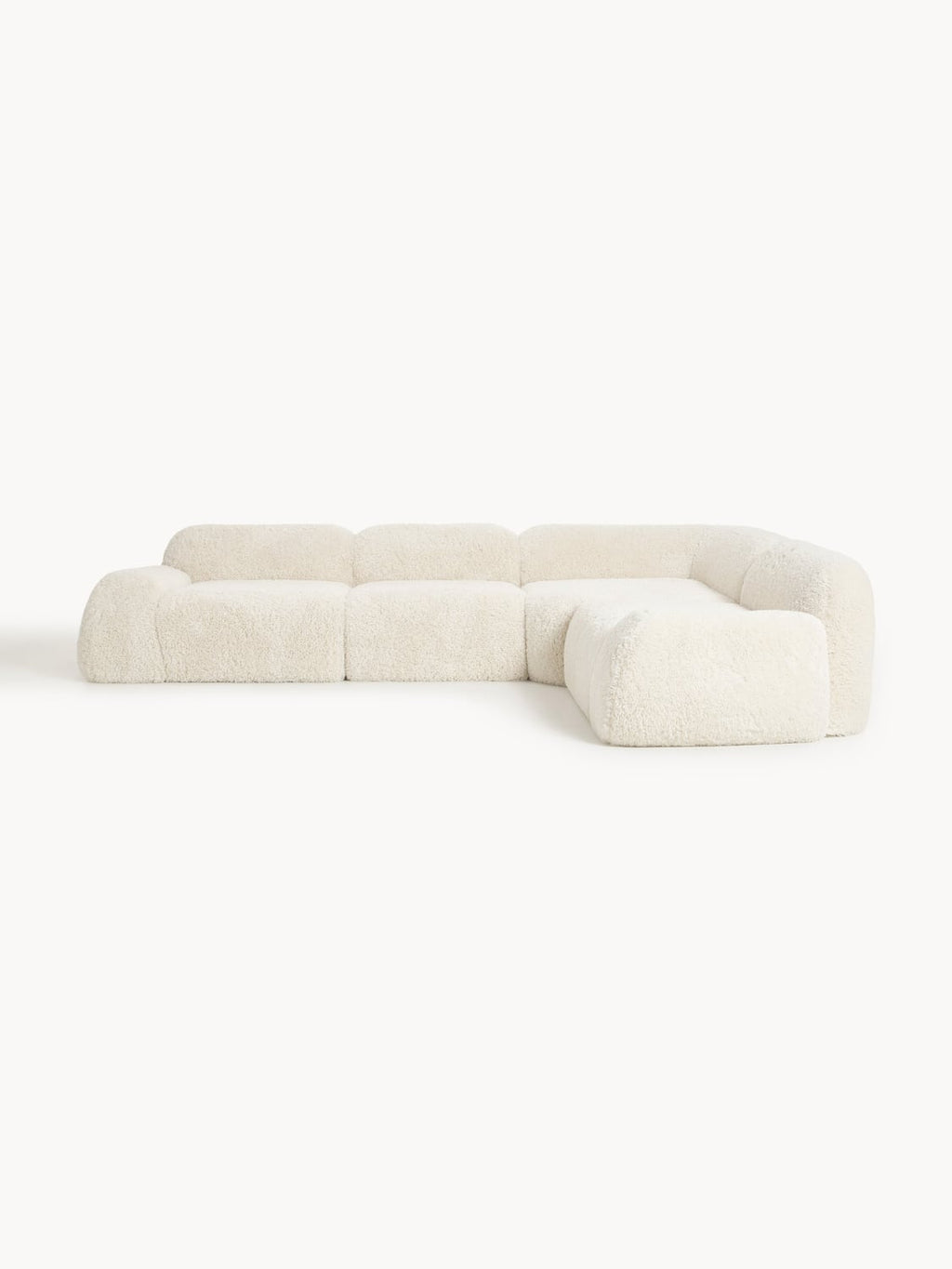 Wolke Modular Teddy Bouclé Corner Sofa (4-seater) — Ivory
