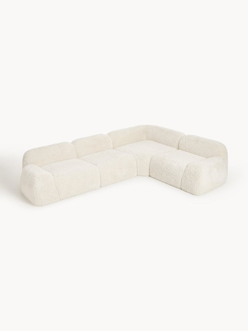 Wolke Modular Teddy Bouclé Corner Sofa (4-seater) — Ivory