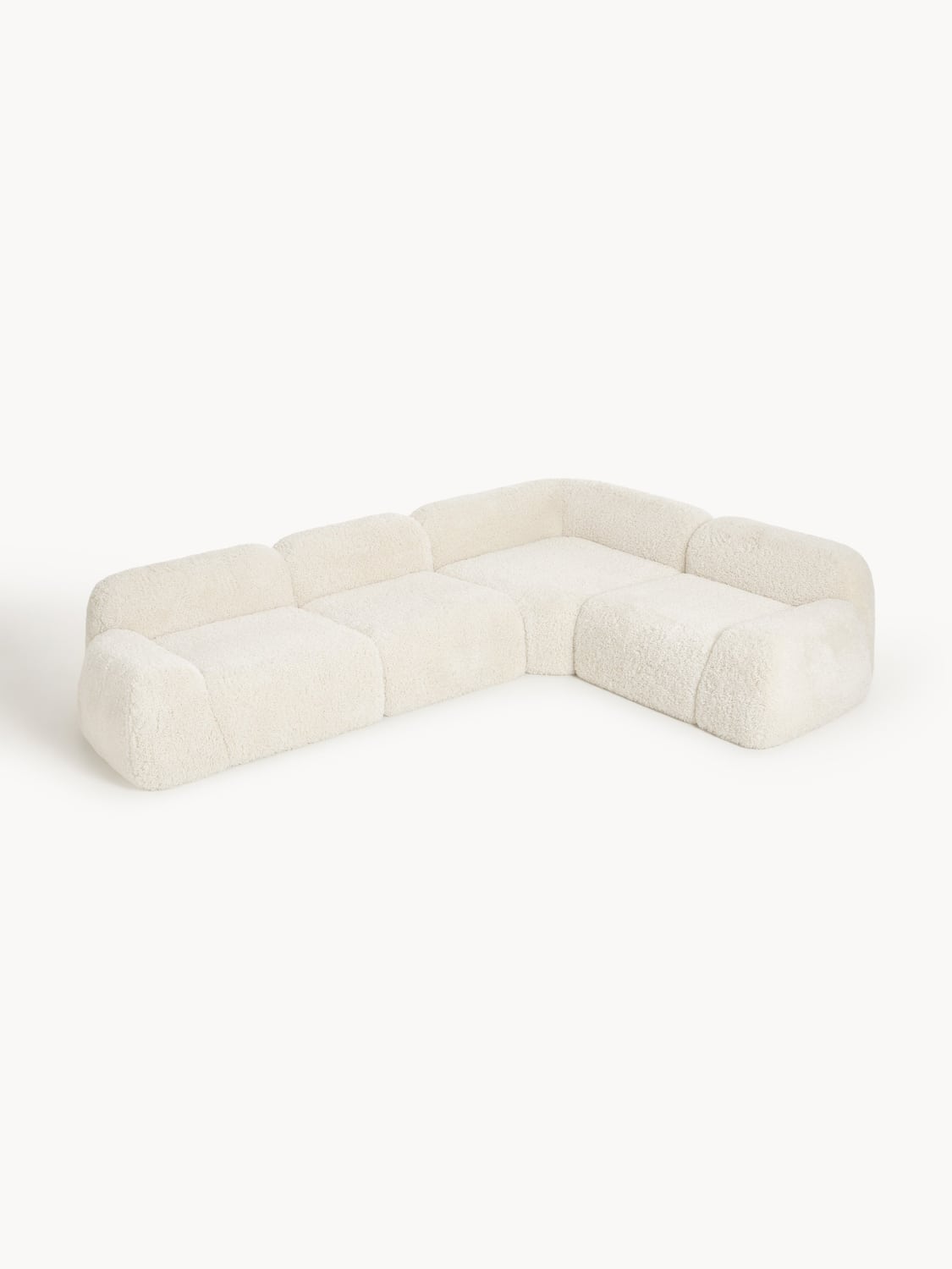 Wolke Modular Teddy Bouclé Corner Sofa (4-seater) — Ivory