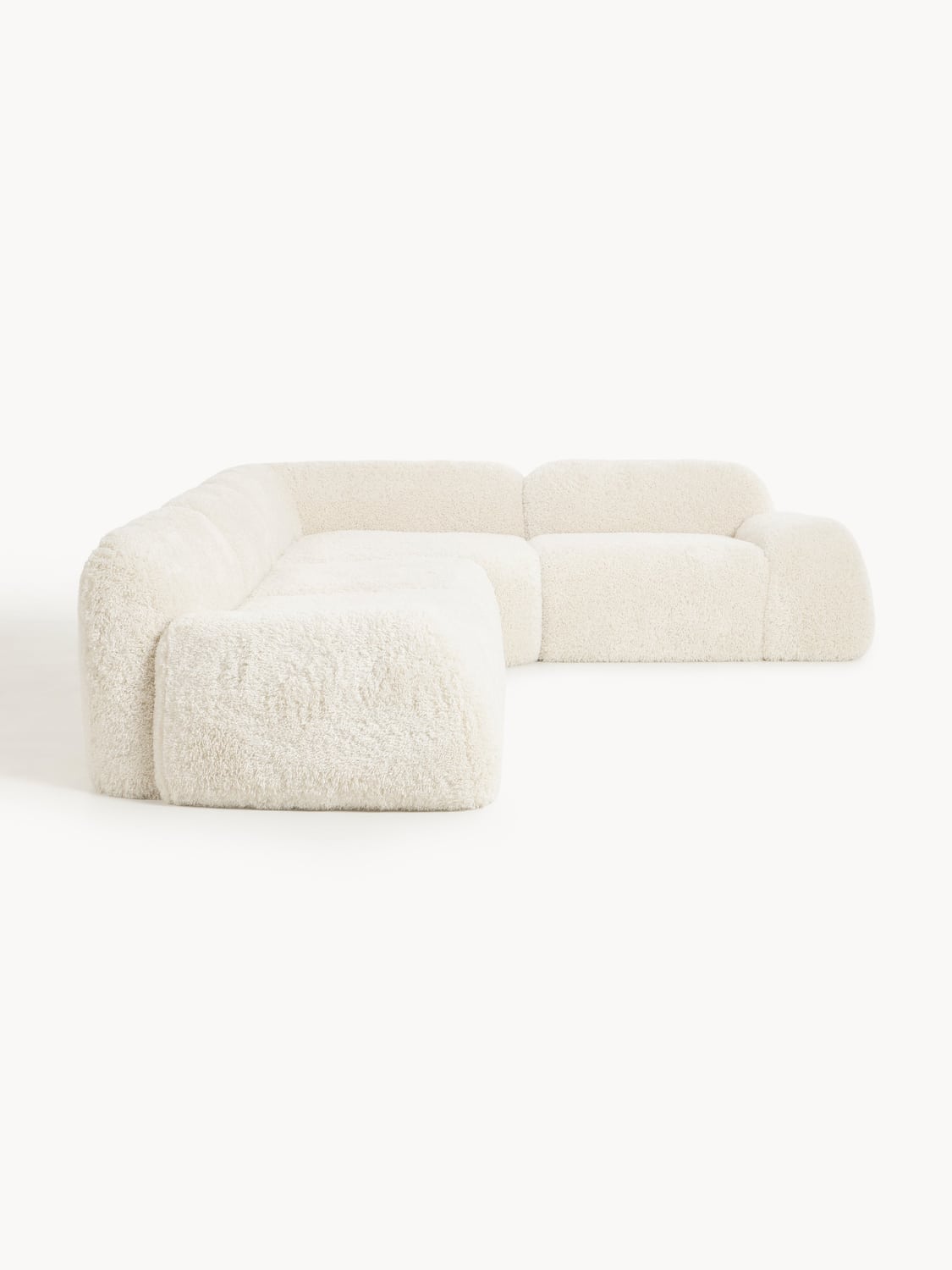 Wolke Modular Teddy Bouclé Corner Sofa (4-seater) — Ivory