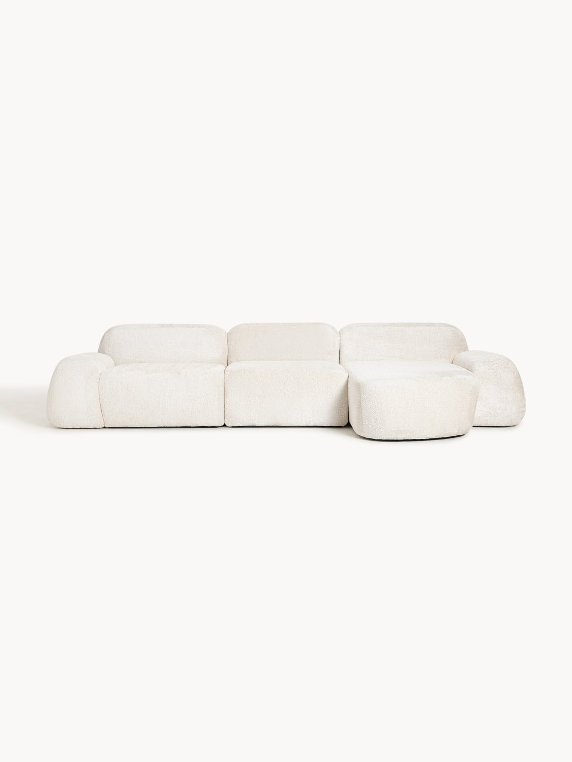 Wolke Modular Teddy Bouclé Corner Sofa (4-seater) — Cream