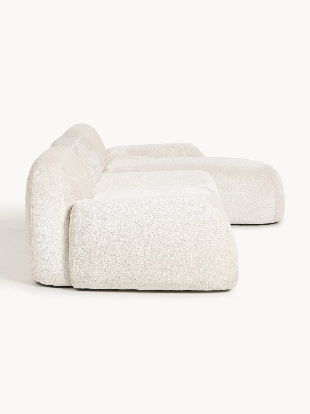 Wolke Modular Teddy Bouclé Corner Sofa (4-seater) — Cream