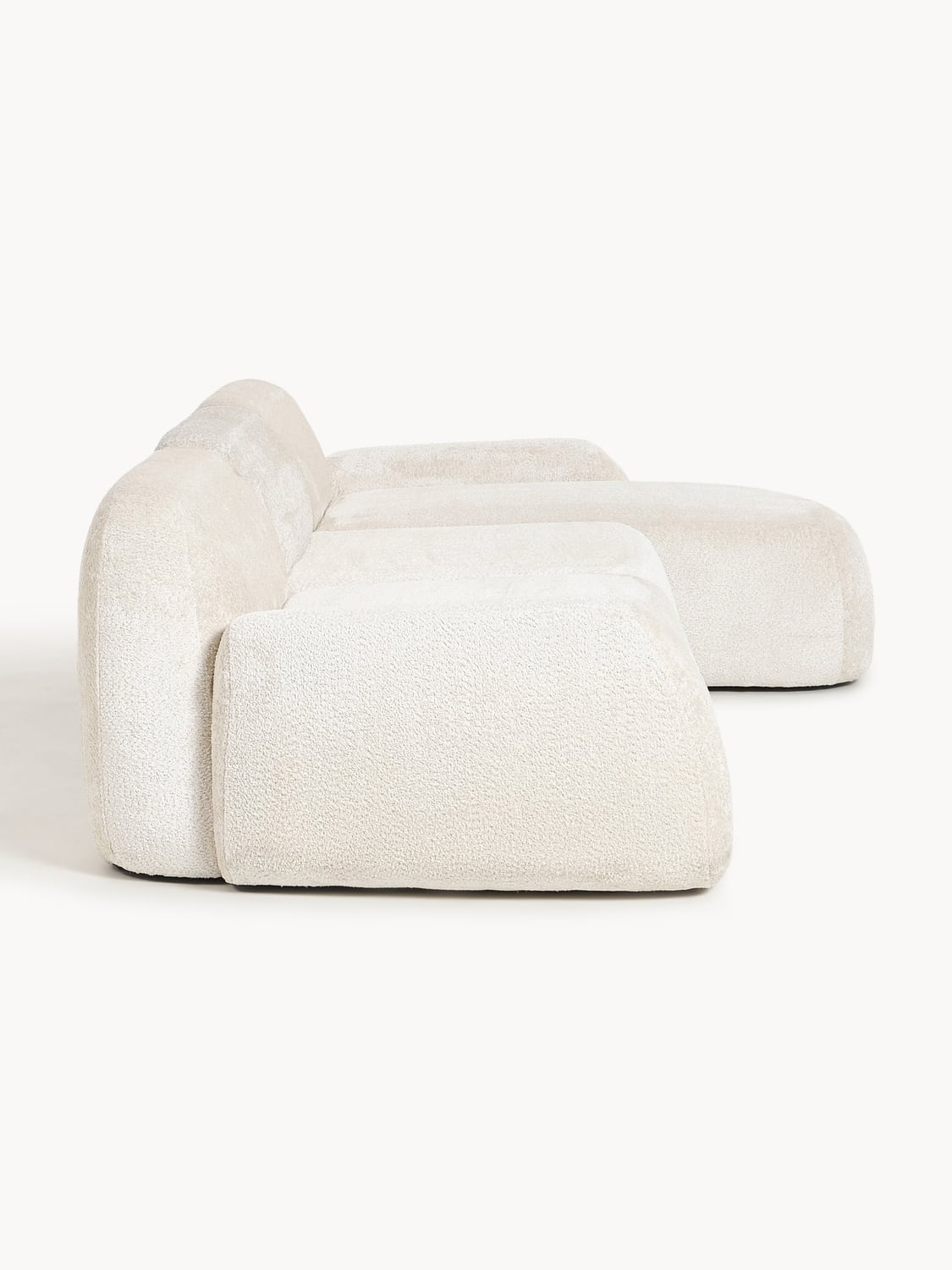 Wolke Modular Teddy Bouclé Corner Sofa (4-seater) — Cream