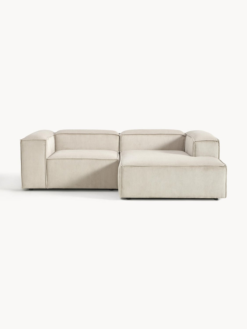 Lennon Modular Corner Sofa (2-seater) in Corduroy — Light Grey