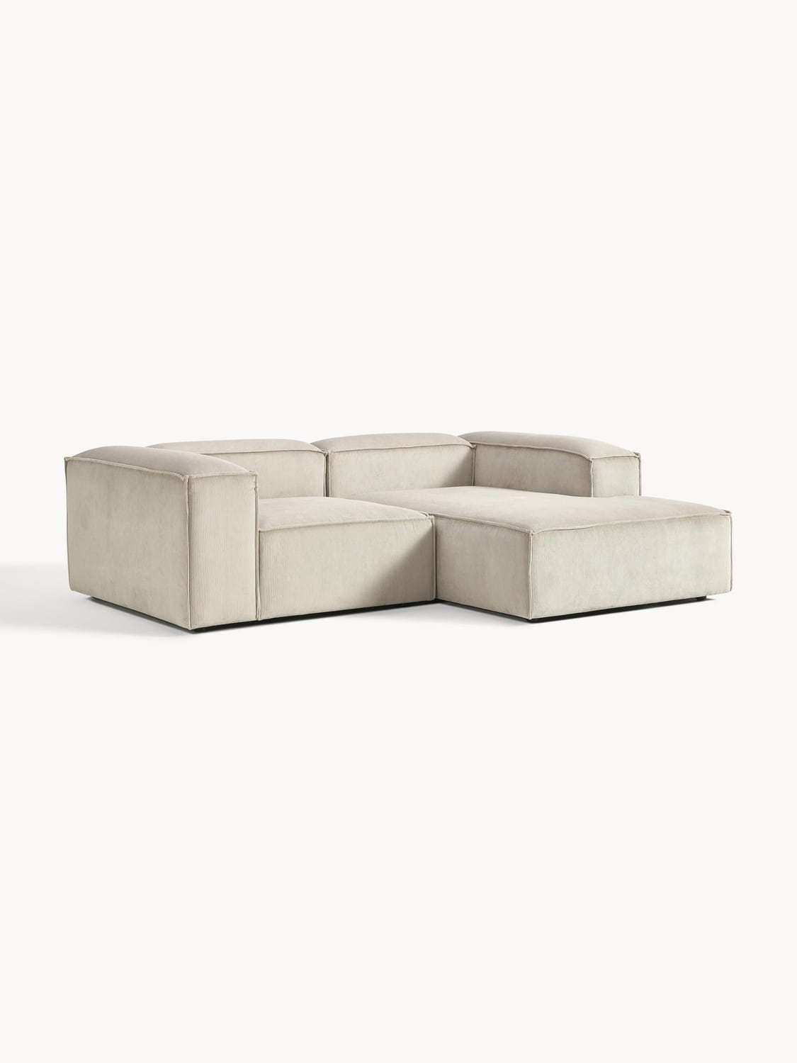 Lennon Modular Corner Sofa (2-seater) in Corduroy — Light Grey