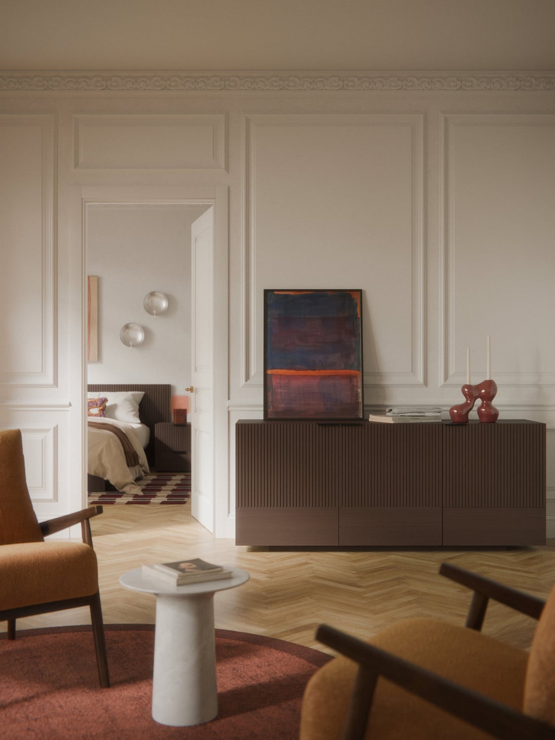 Sato Wooden Sideboard — Chocolate
