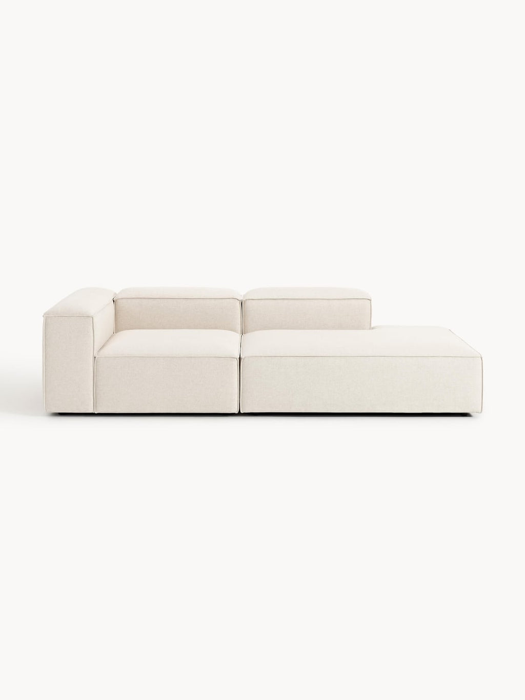 Lennon Modular Ottoman in Linen Blend — Off-White