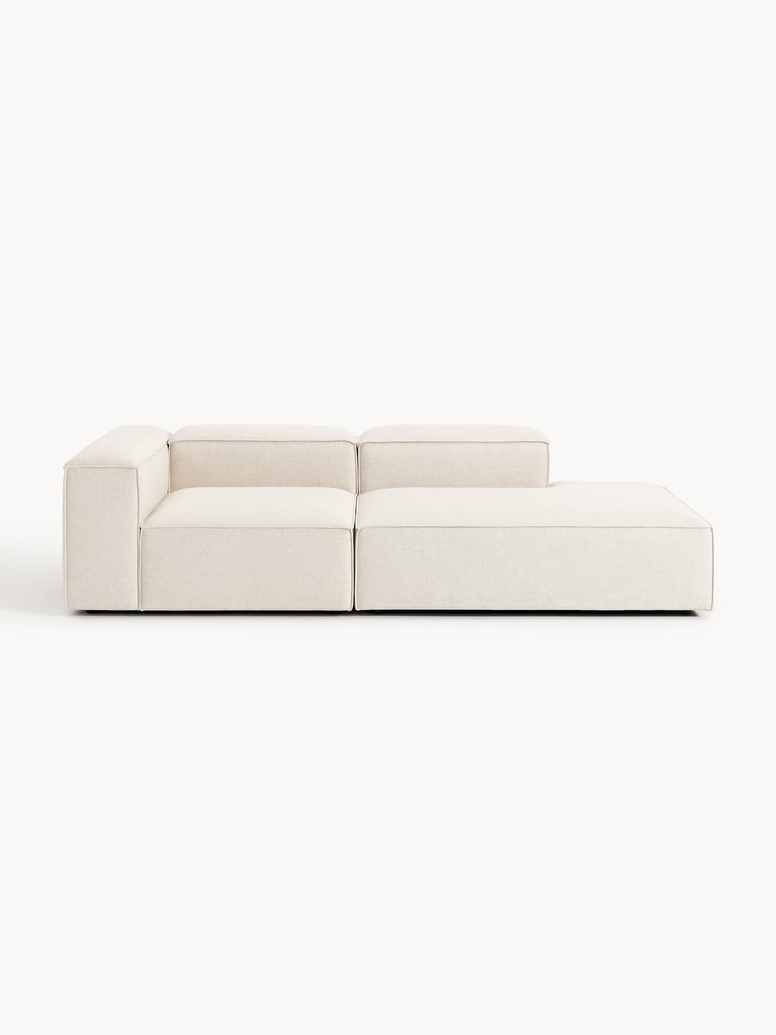 Lennon Modular Ottoman in Linen Blend — Off-White