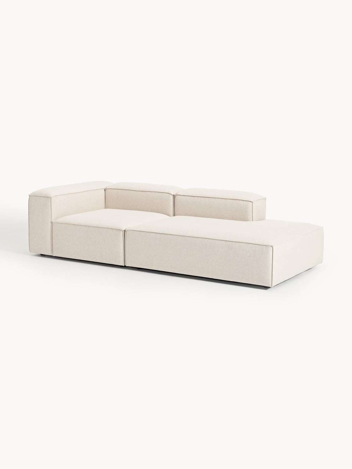 Lennon Modular Ottoman in Linen Blend — Off-White