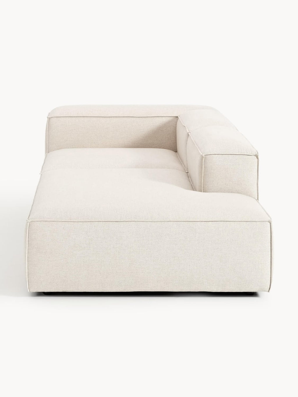 Lennon Modular Ottoman in Linen Blend — Off-White
