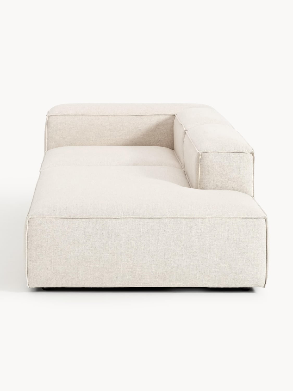 Lennon Modular Ottoman in Linen Blend — Off-White