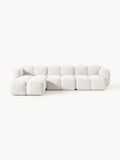 Tayla Modular Sofa (4-seater) in Bouclé with Ottoman (left/right) — Off-White