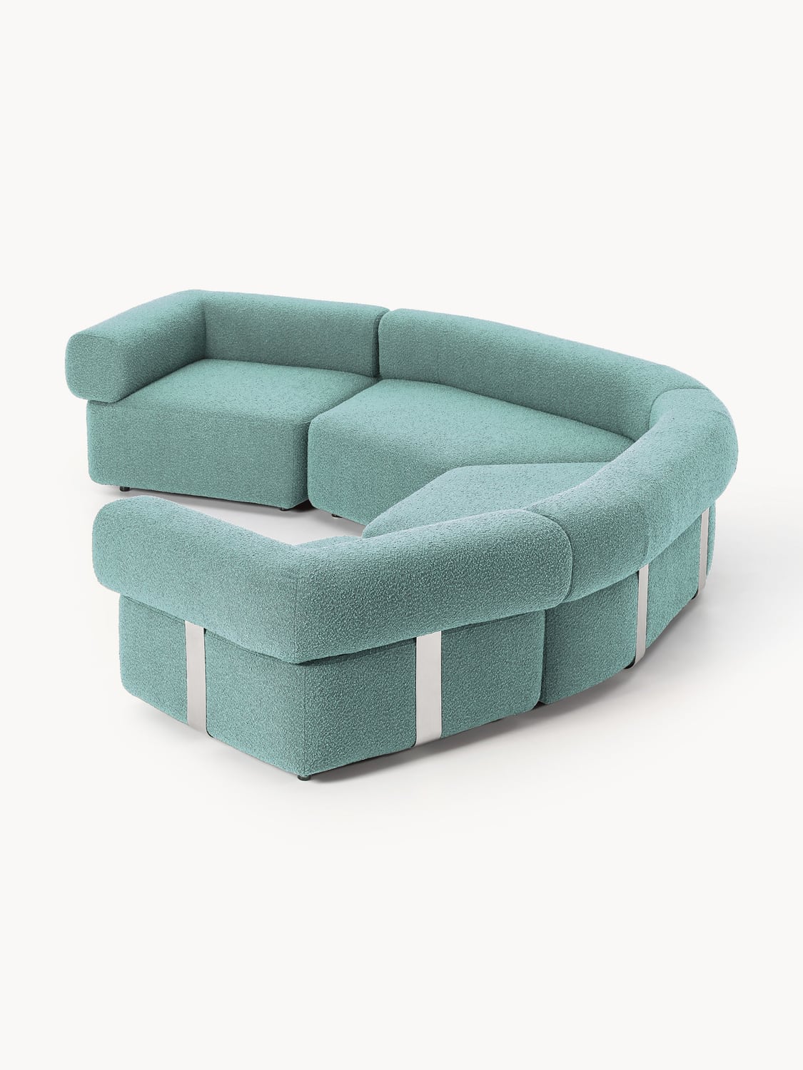 Anton Large Modular Bouclé Sofa — Grey