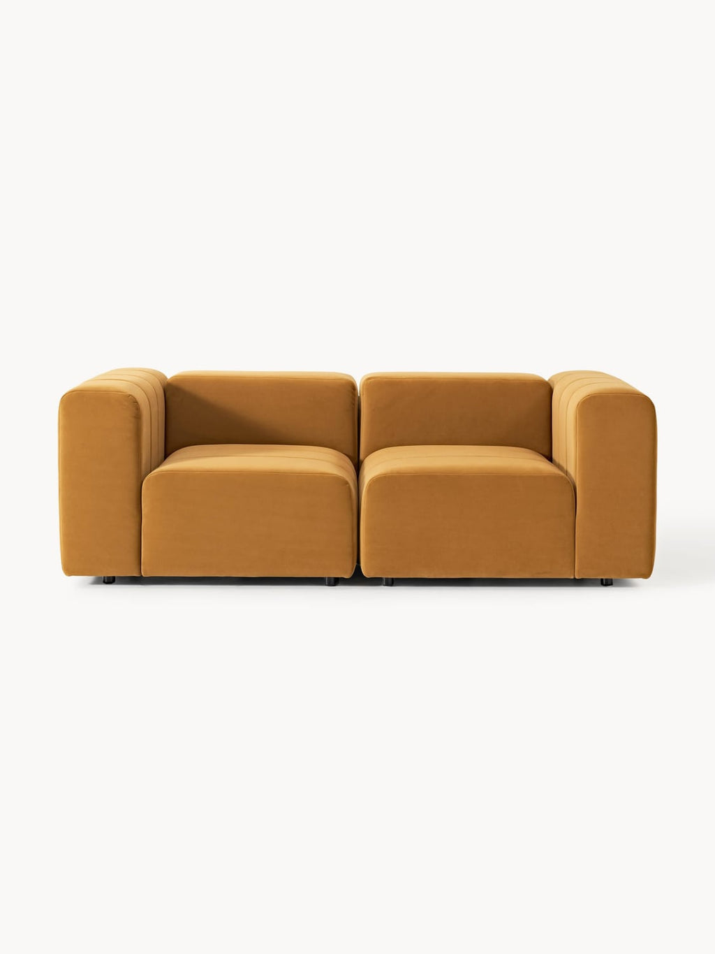 Lena Modular Velvet-Sofa (3-seater) — Caramel