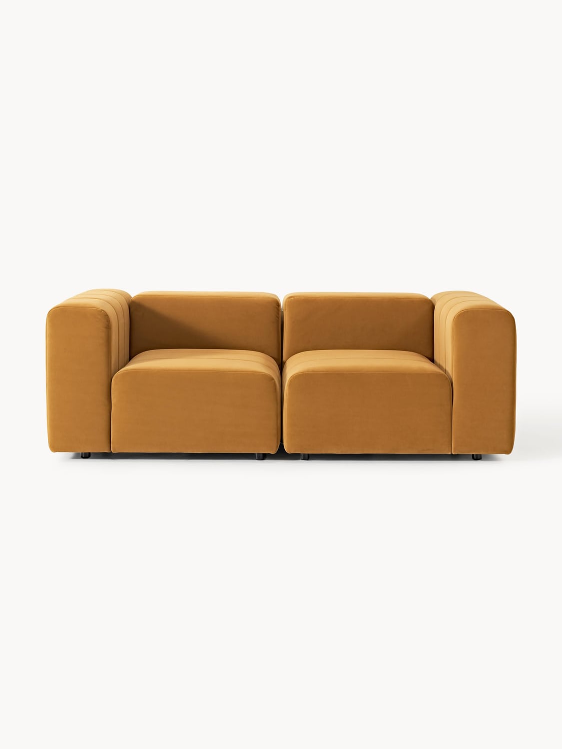 Lena Modular Velvet-Sofa (3-seater) — Caramel