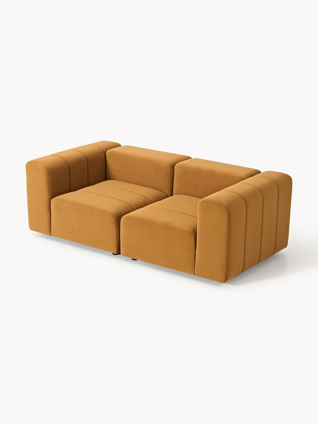 Lena Modular Velvet-Sofa (3-seater) — Caramel