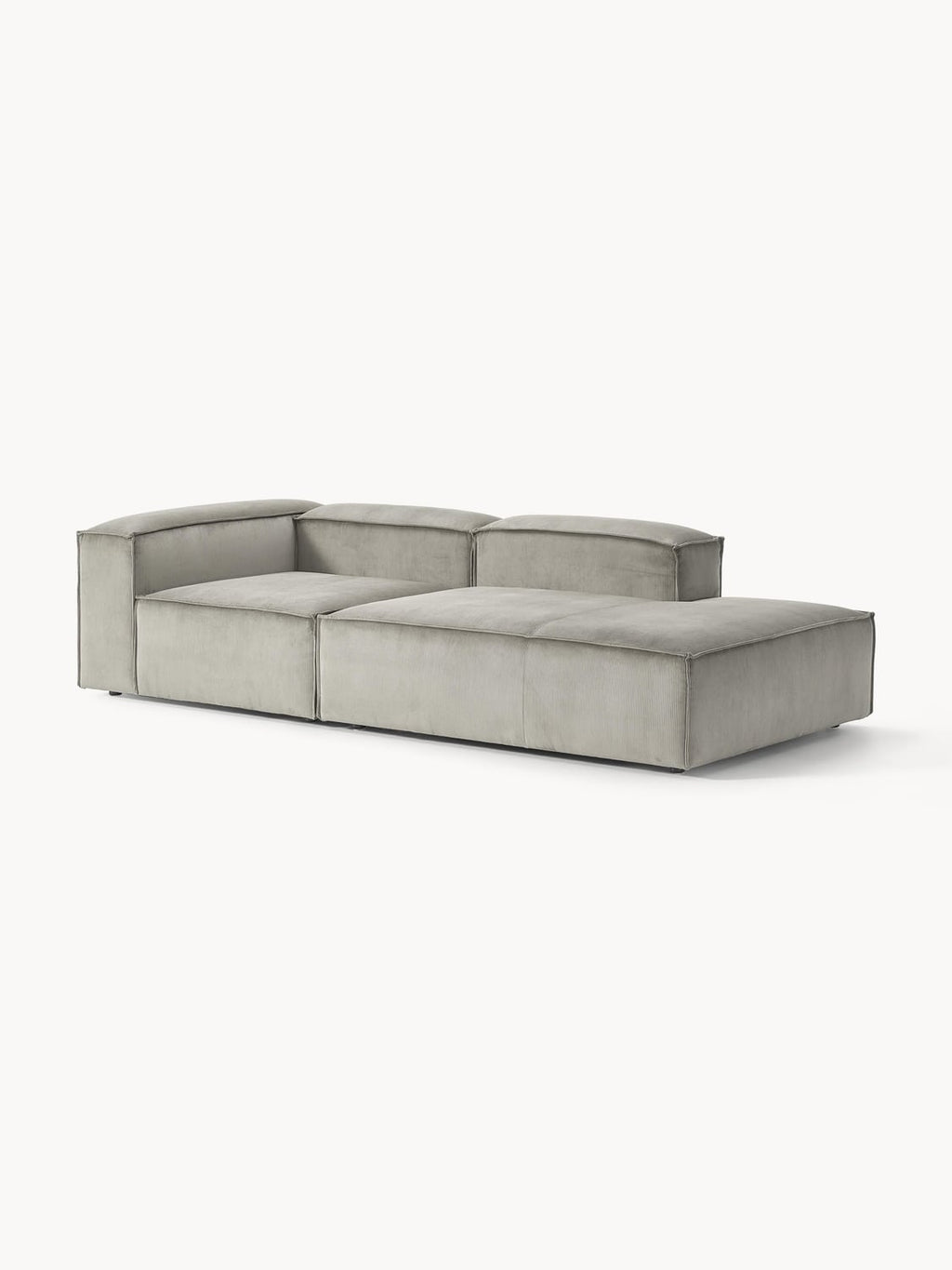 Lennon Modular Ottoman in Corduroy — Warm Grey