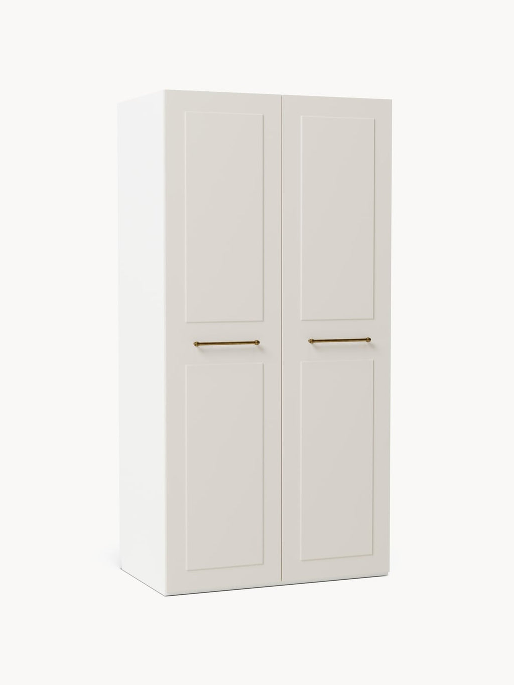 Charlotte Modular Hinged-Door Wardrobe, 100 cm Width, in various sizes — Off-White
