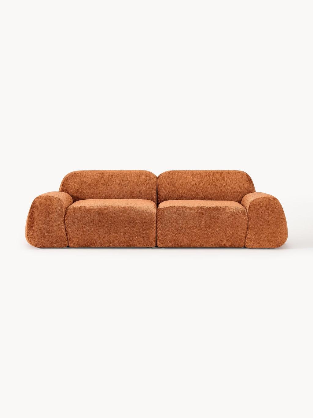 Wolke Modular Teddy Bouclé Sofa (3-seater) — Terracotta