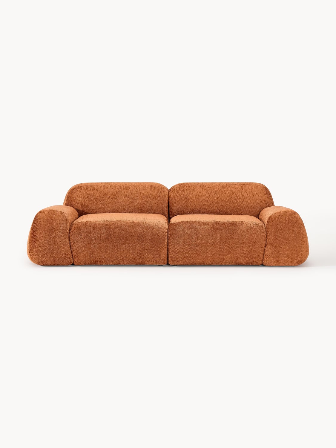 Wolke Modular Teddy Bouclé Sofa (3-seater) — Terracotta