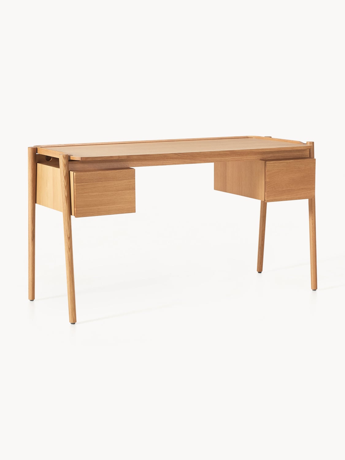 Libby Wood-Desk with Drawers — Camel
