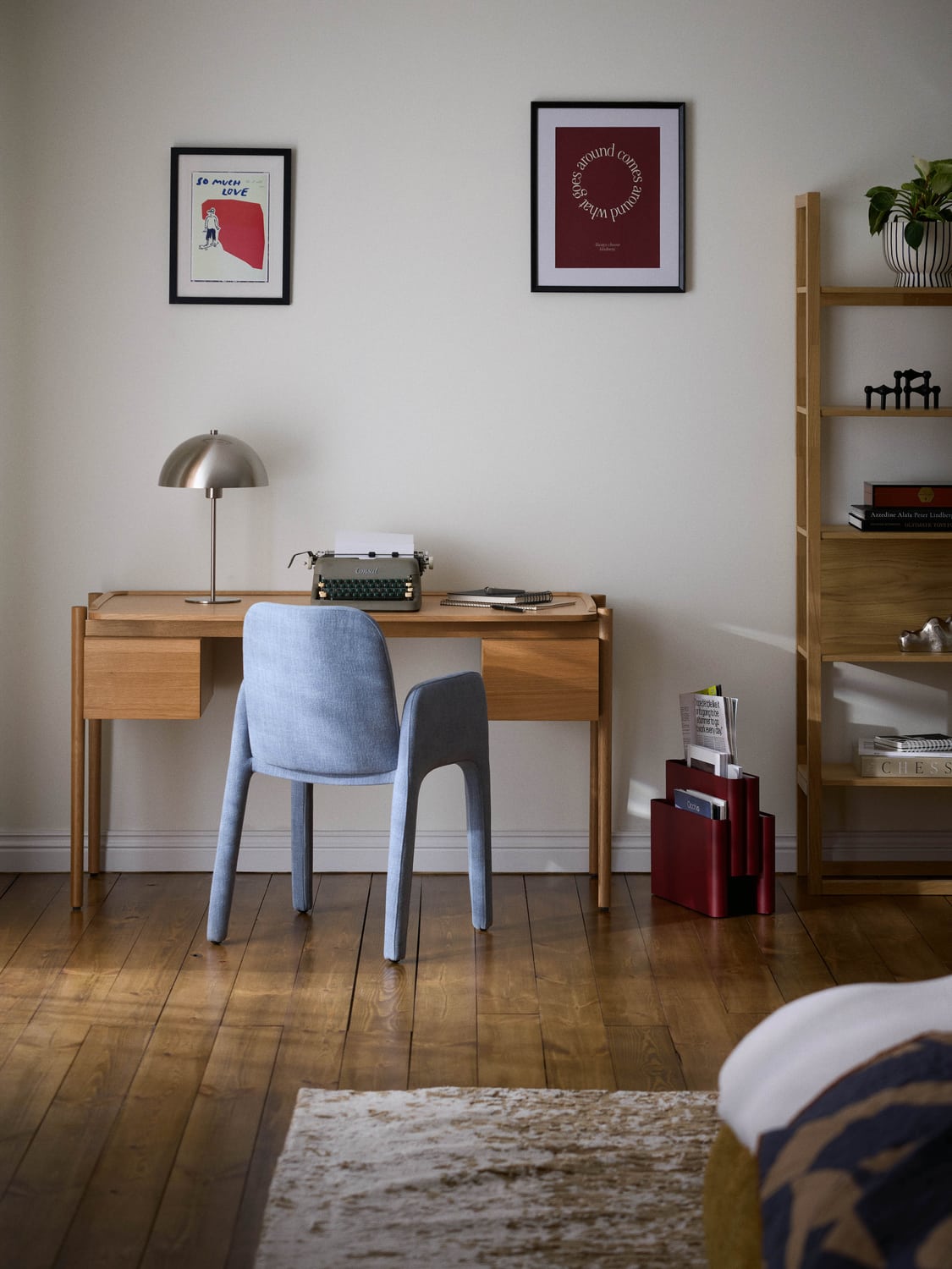 Libby Wood-Desk with Drawers — Camel