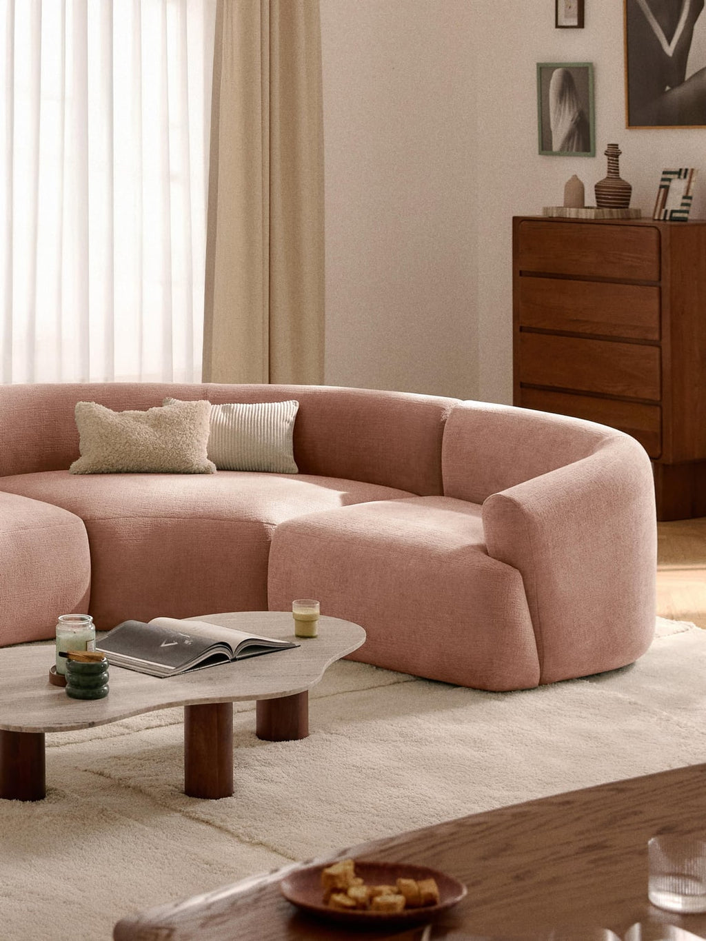 Sofia Round Corner Module — Blush