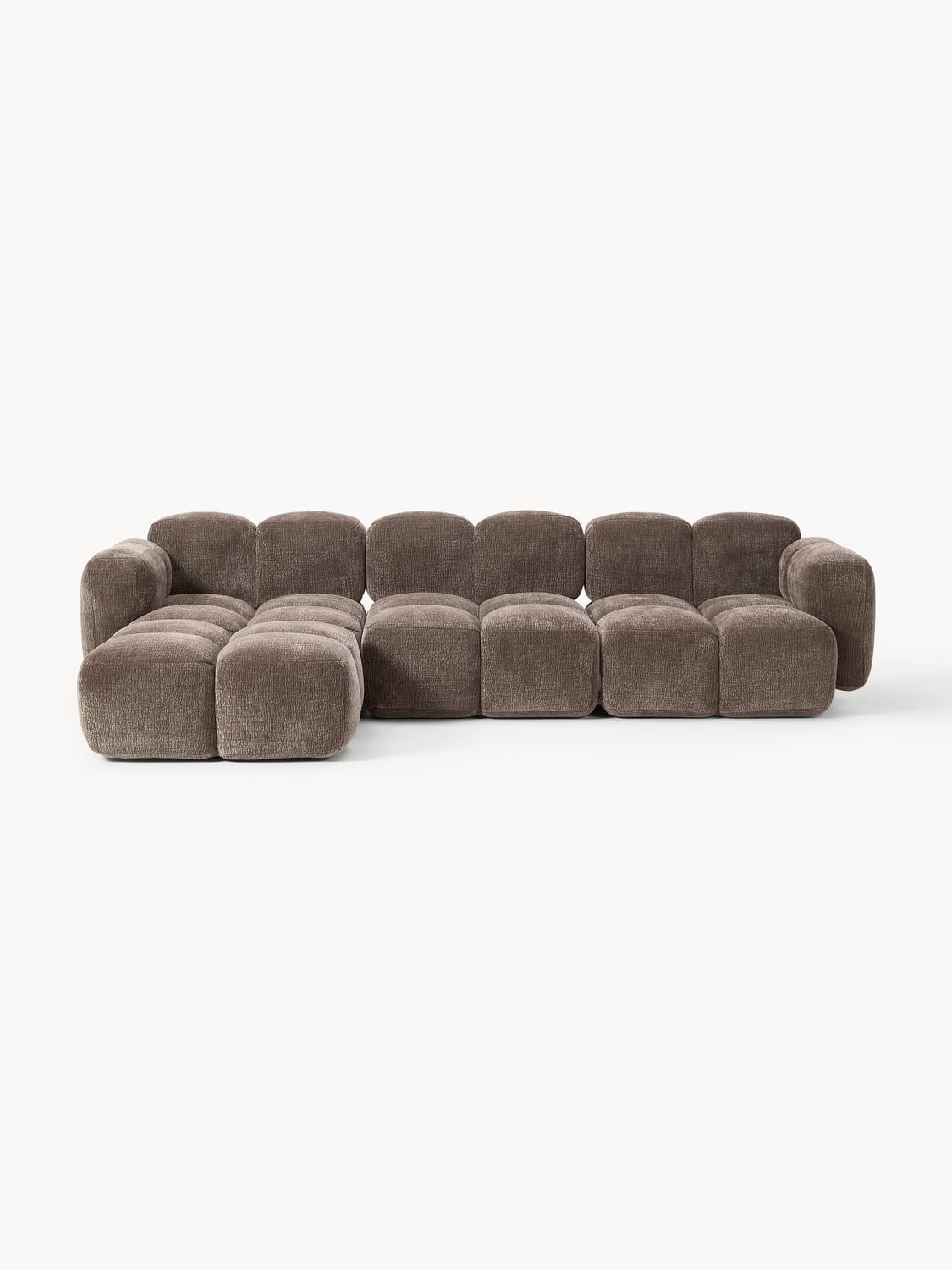 Tayla Modular Sofa (4-seater) with Ottoman (left/right) — Dark Grey