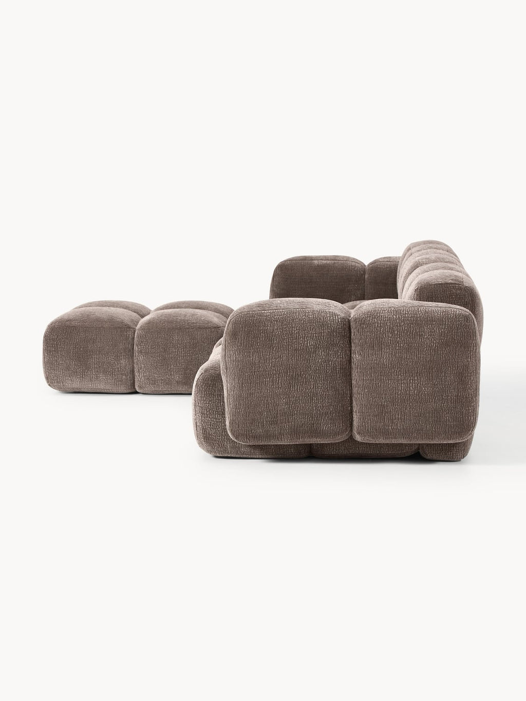 Tayla Modular Sofa (4-seater) with Ottoman (left/right) — Dark Grey