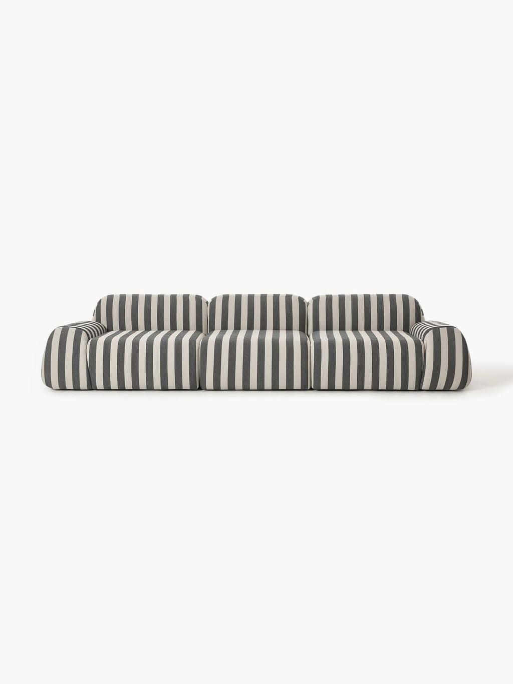 Wolke Modular Striped Sofa (4-seater) — Grey