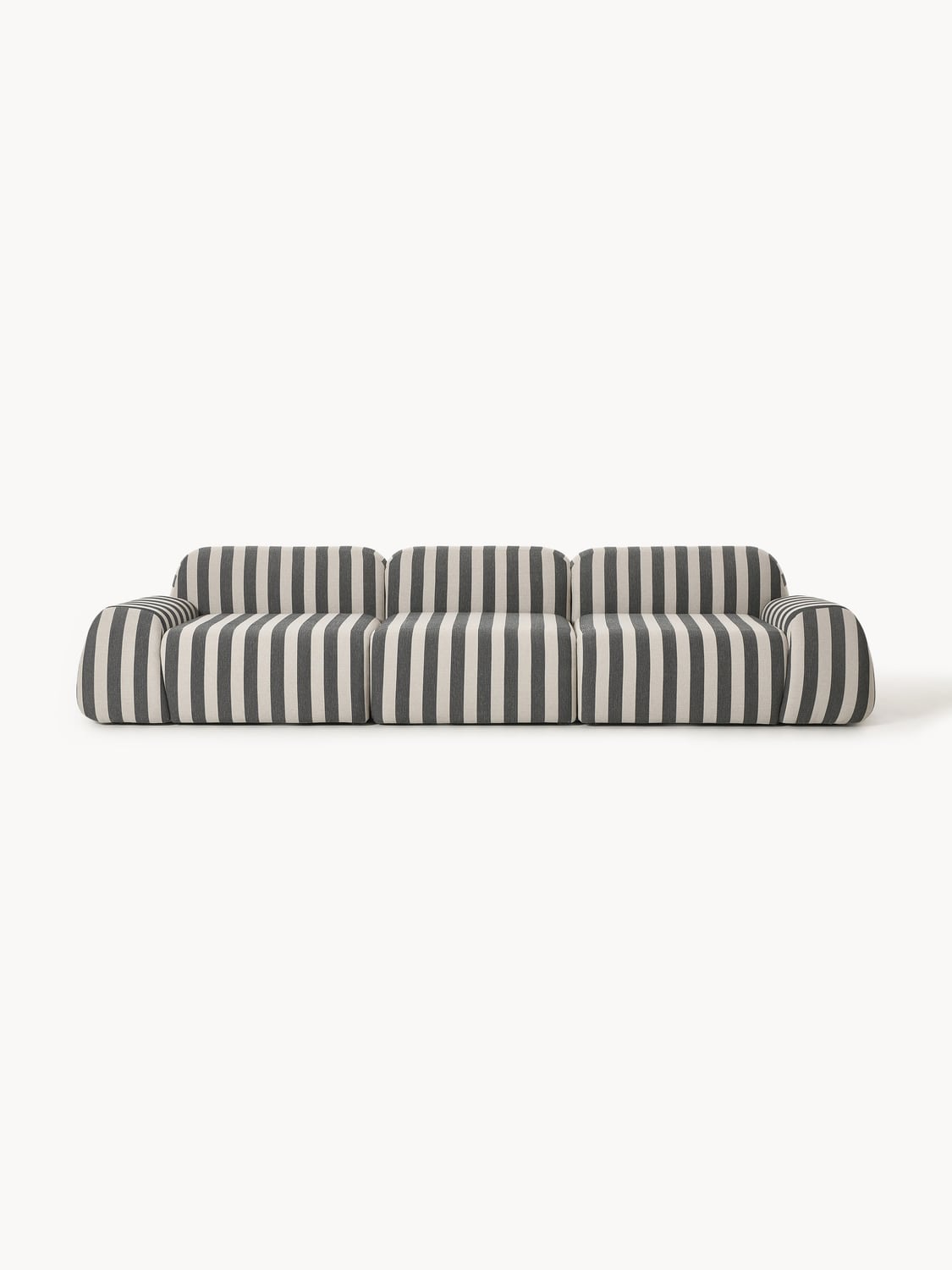 Wolke Modular Striped Sofa (4-seater) — Grey
