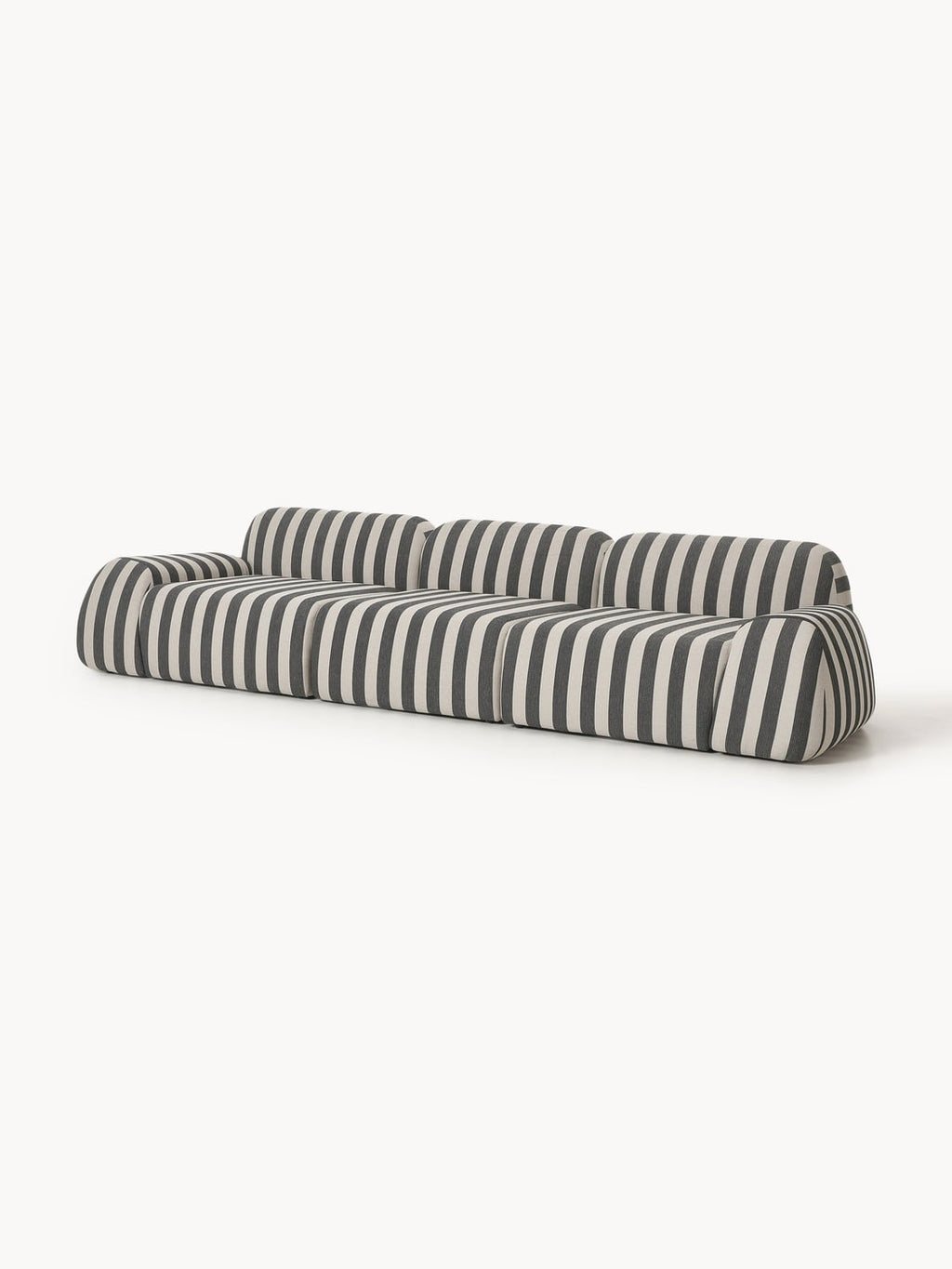 Wolke Modular Striped Sofa (4-seater) — Grey