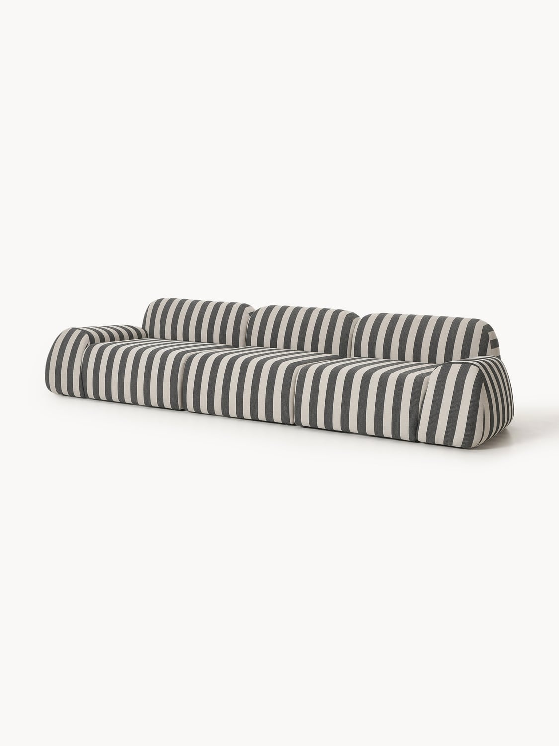 Wolke Modular Striped Sofa (4-seater) — Grey