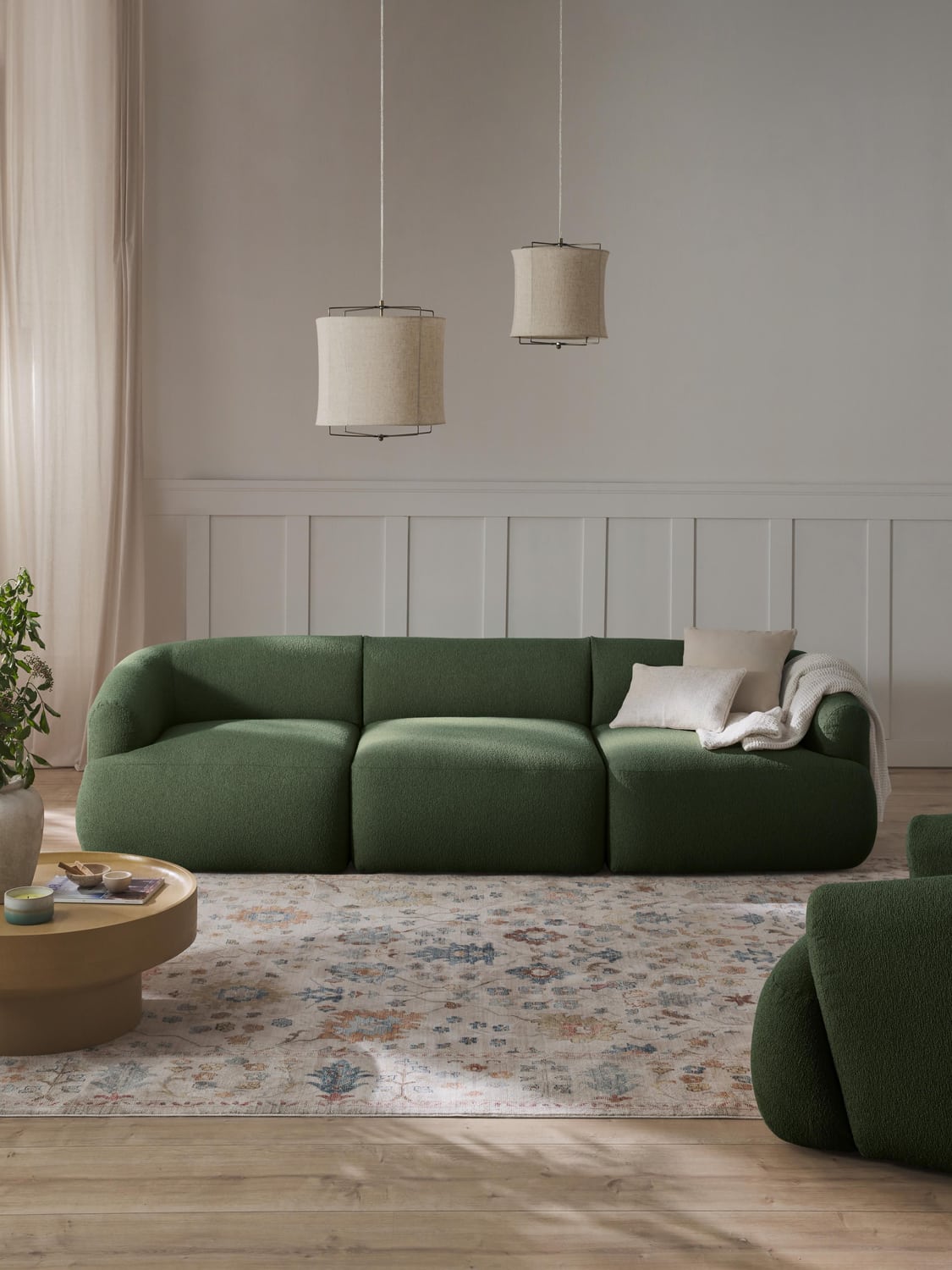 Sofia Modular Bouclé Sofa (3-seater) — Anthracite